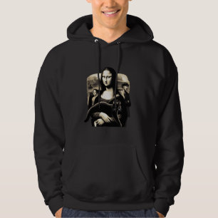 Mona lisa holding cat kitty for cats lover cat dad hoodie
