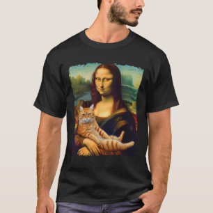 Mona Lisa Holding Cat Portrait Art Painting Kitty T-Shirt