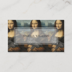 Mona Lisa Holding Elegant Gray Cat                 Business Card