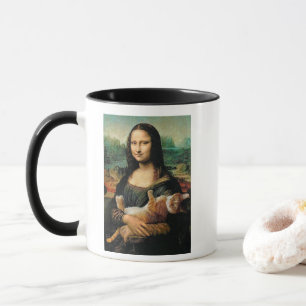 Mona Lisa holding her cat Cat lovers  Mug