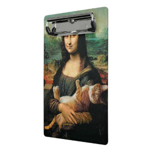 Mona Lisa holding her cat Leonardo da Vinci Mini Clipboard