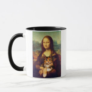 Mona Lisa holding her cat pet Leonardo da Vinci Mug