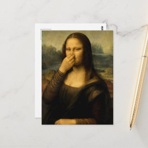 Mona Lisa Holding her nose No 2 Postcard