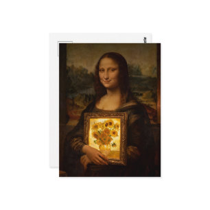 Mona Lisa Holds a Van Gogh Postcard
