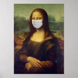 Mona lisa in a surgical mask leonardo da Vinci Poster