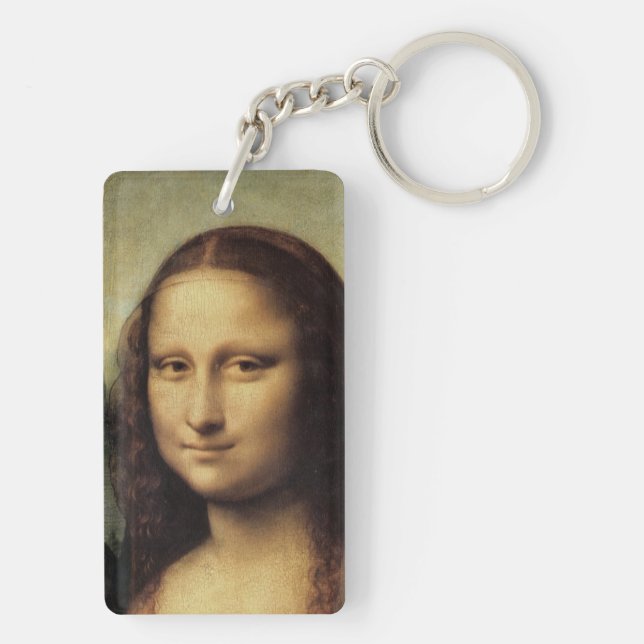 Mona Lisa in detail by Leonardo da Vinci Key Ring (Back)
