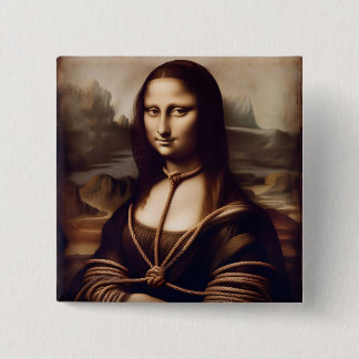 Mona Lisa in ropes Shibari fan 15 Cm Square Badge