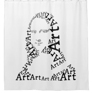 Mona Lisa In Words Shower Curtain