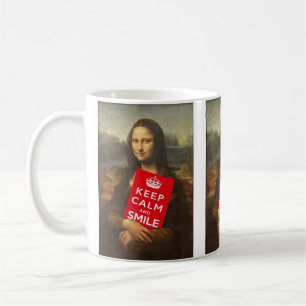 Mona Lisa Keep Calm And Smile Coffee Mug