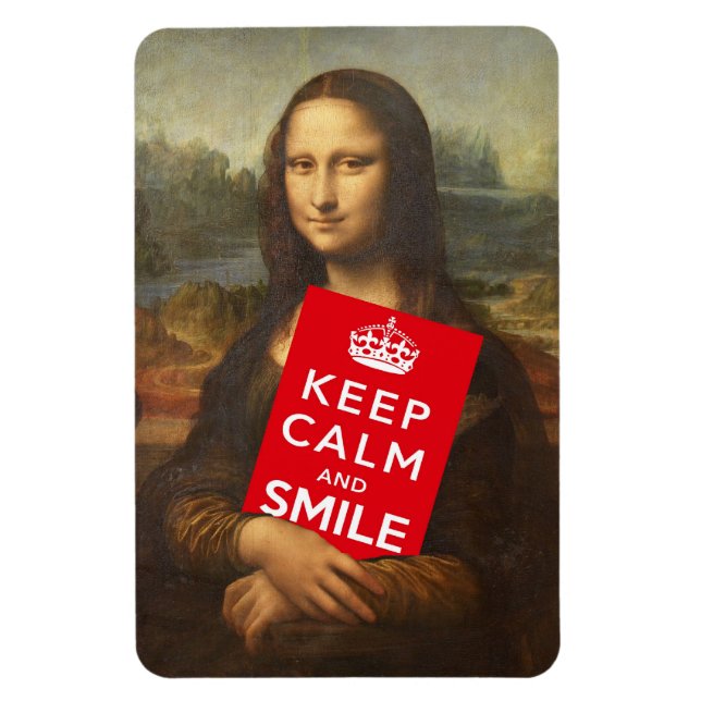 Mona Lisa Keep Calm And Smile Magnet (Vertical)