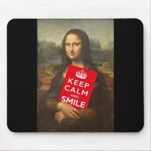Mona Lisa Keep Calm And Smile Mouse Mat