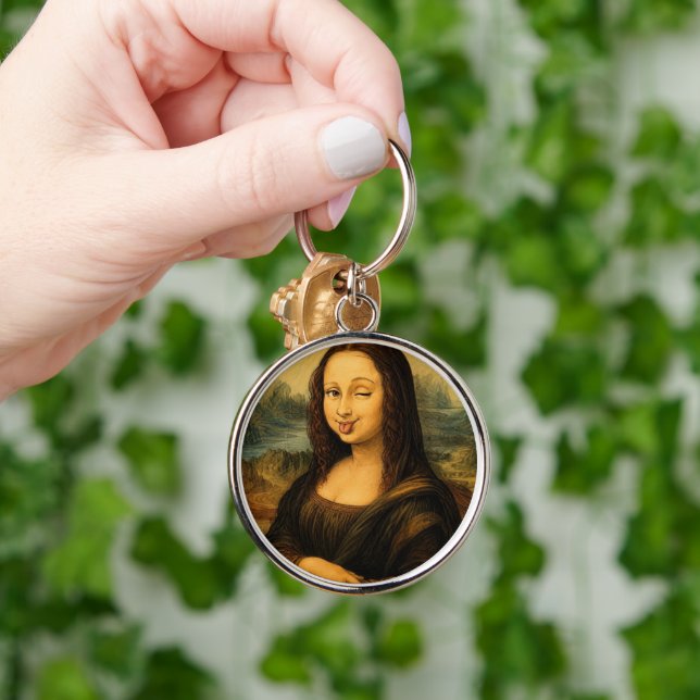 Mona Lisa Keychain Classic Leonardo Da Vinci Art  (Hand)