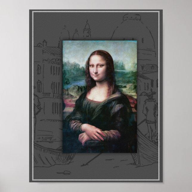 Mona Lisa, La Gioconda. Leonardo da Vinci Poster (Front)