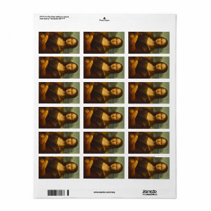 Mona Lisa, La Joconde,1503 by Leonardo da Vinci Label