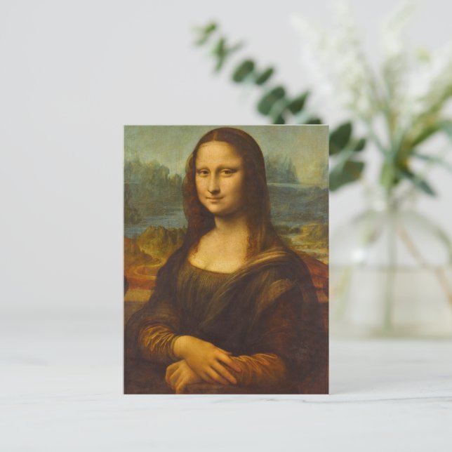 Mona Lisa, La Joconde by Leonardo da Vinci Holiday Postcard (Standing Front)
