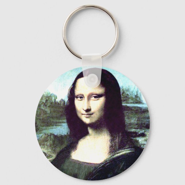 Mona Lisa Large Round Keychain (Front)