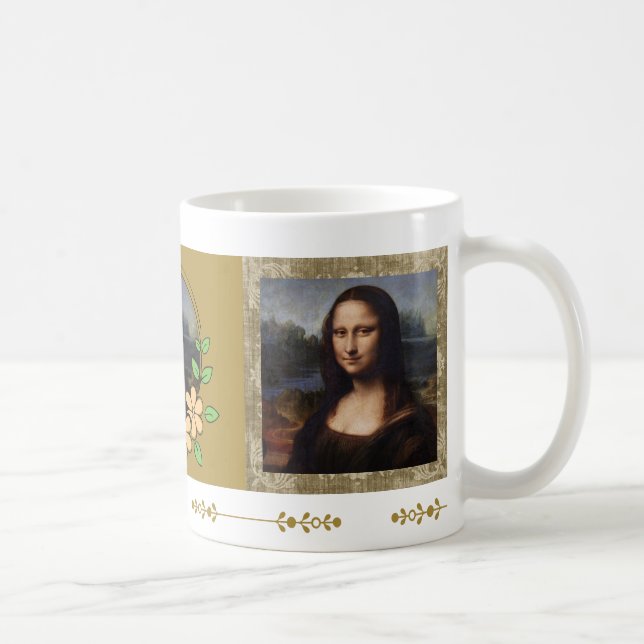 Mona Lisa, Leonardo da Vinci, Canvas Coffee Mug (Right)