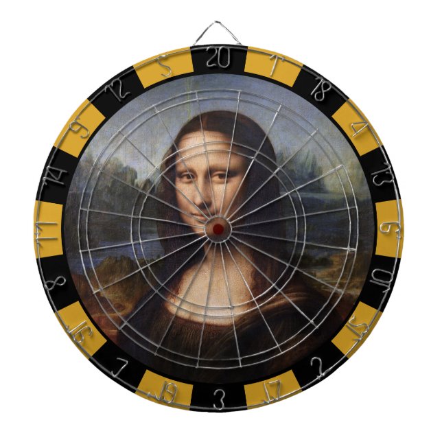 Mona Lisa & Leonardo da Vinci /vintage Italy Dartboard (Front)