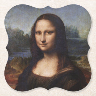 Mona Lisa & Leonardo da Vinci /vintage Italy Paper Coaster