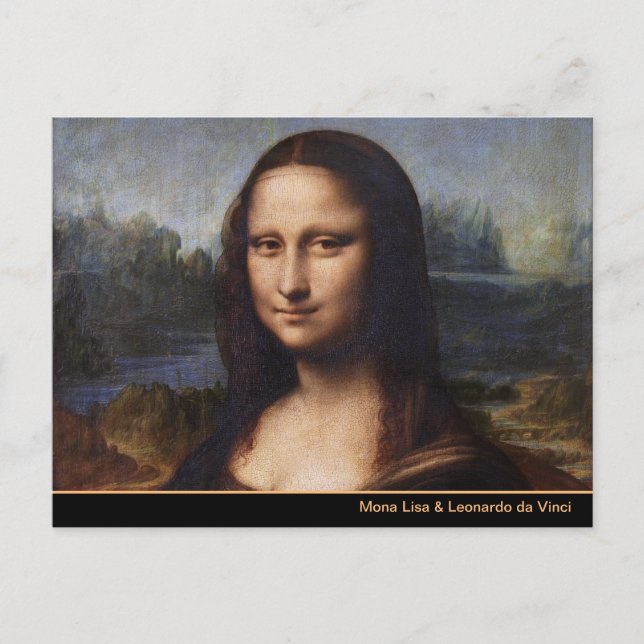 Mona Lisa & Leonardo da Vinci /vintage Italy Postcard (Front)