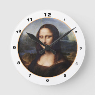 Mona Lisa & Leonardo da Vinci /vintage Italy Round Clock