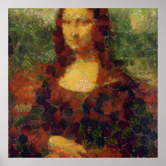 Mona Lisa Lettuce Fine Art Vegan Parody Poster