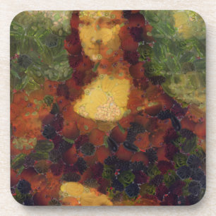Mona Lisa Lettuce Fine Art Vegan Spoof Coaster