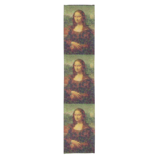 Mona Lisa Lettuce Fine Art Vegan Spoof  Short Table Runner (Front)