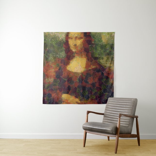Mona Lisa Lettuce Fine Art Vegan Spoof  Tapestry (In Situ)