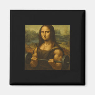 Mona Lisa Lifting Weights Strong Art Gains Bodybui Magnet