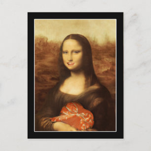 Mona Lisa Likes Valentine's Candy Holiday Postcard