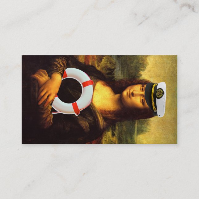 Mona Lisa Loves Boats Business Card (Front)
