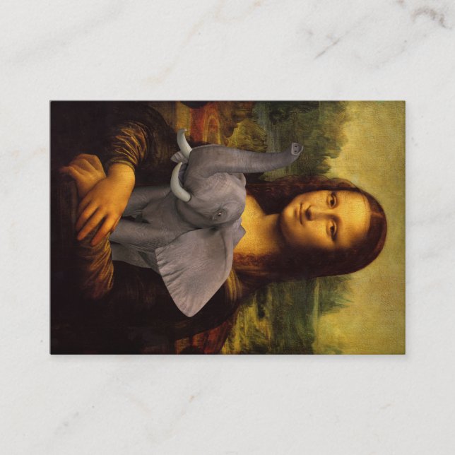 Mona Lisa Loves Elephants Business Card (Front)