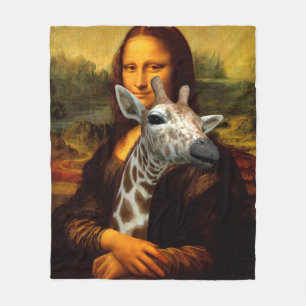 Mona Lisa Loves Giraffes Fleece Blanket