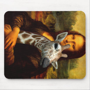 Mona Lisa Loves Giraffes Mouse Mat