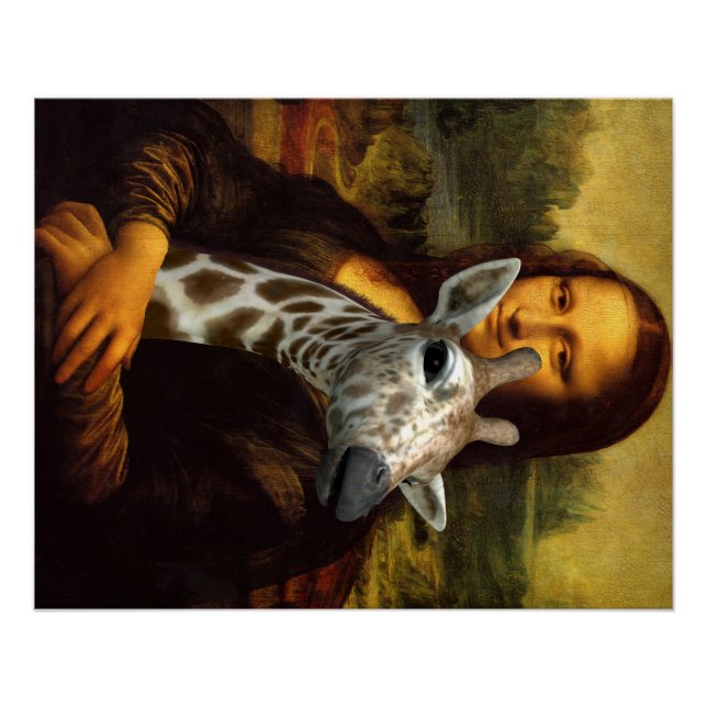 Mona Lisa Loves Giraffes Poster (Front)