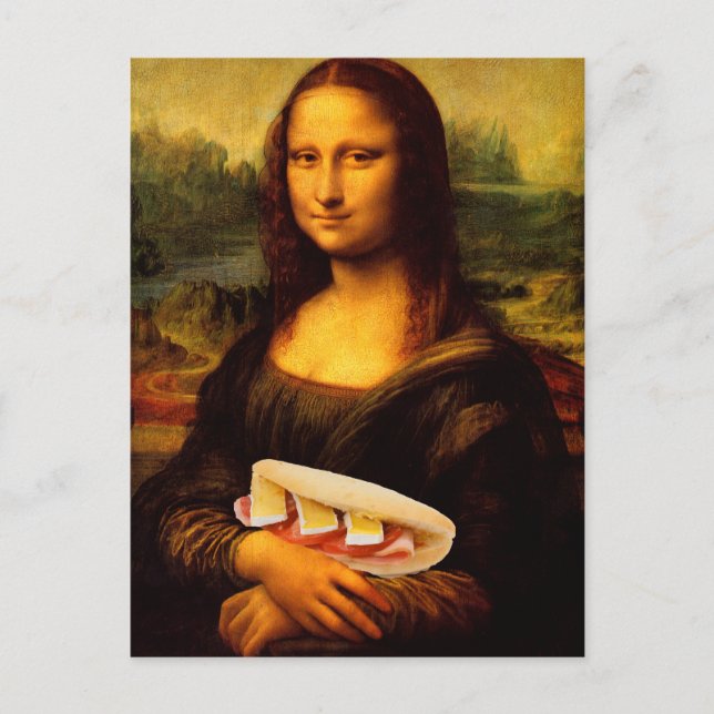 Mona Lisa Loves Paninis Postcard (Front)