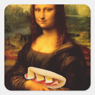 Mona Lisa Loves Paninis Square Sticker