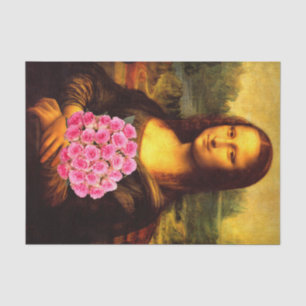 Mona Lisa Loves Pink Roses Tissue Paper