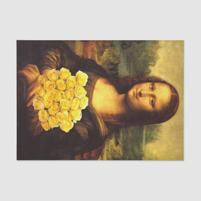 Mona Lisa Loves Roses Tissue Paper (Front)
