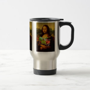 Mona Lisa Loves Vegetables Travel Mug
