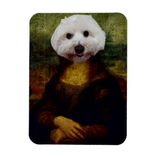 Mona Lisa Maltese Dog Painting Flexible Magnet