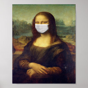 Mona Lisa Mask Poster