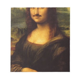 mona lisa moustache notepad