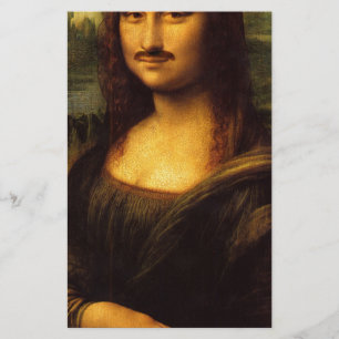 mona lisa moustache stationery