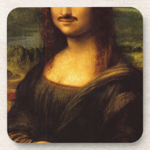 mona lisa mustache coaster