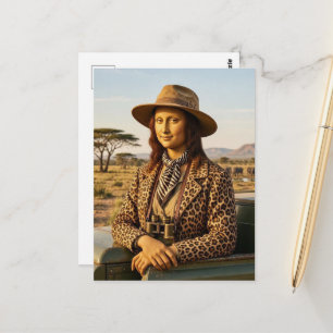 Mona Lisa on African Wildlife Safari Postcard