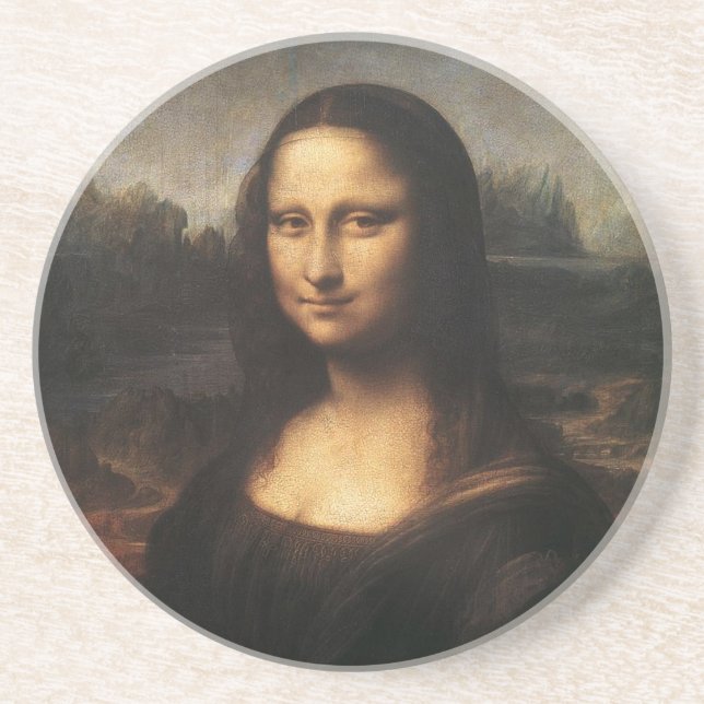 Mona Lisa on canvas Coaster (Front)