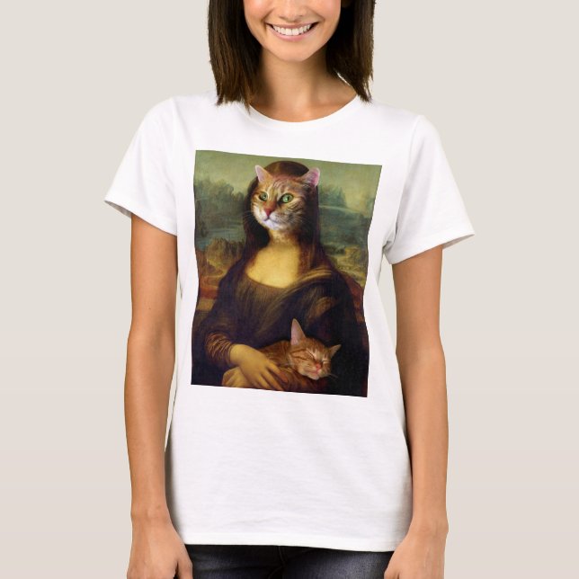 Mona Lisa Orange Cat T-Shirt (Front)