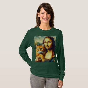 Mona Lisa painting La Gioconda with Cat T-Shirt